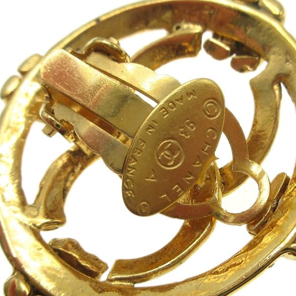Chanel Earrings Gold Clip-On 93A - Picture 4 of 6